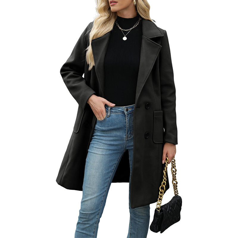 📢🎉50%Rabatt!!!🛍️✨Wollmantel für Damen mit Doppelknopfverschluss