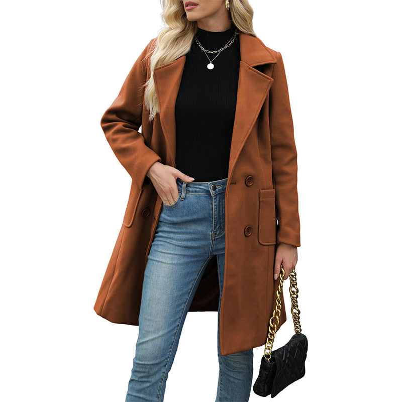 📢🎉50%Rabatt!!!🛍️✨Wollmantel für Damen mit Doppelknopfverschluss