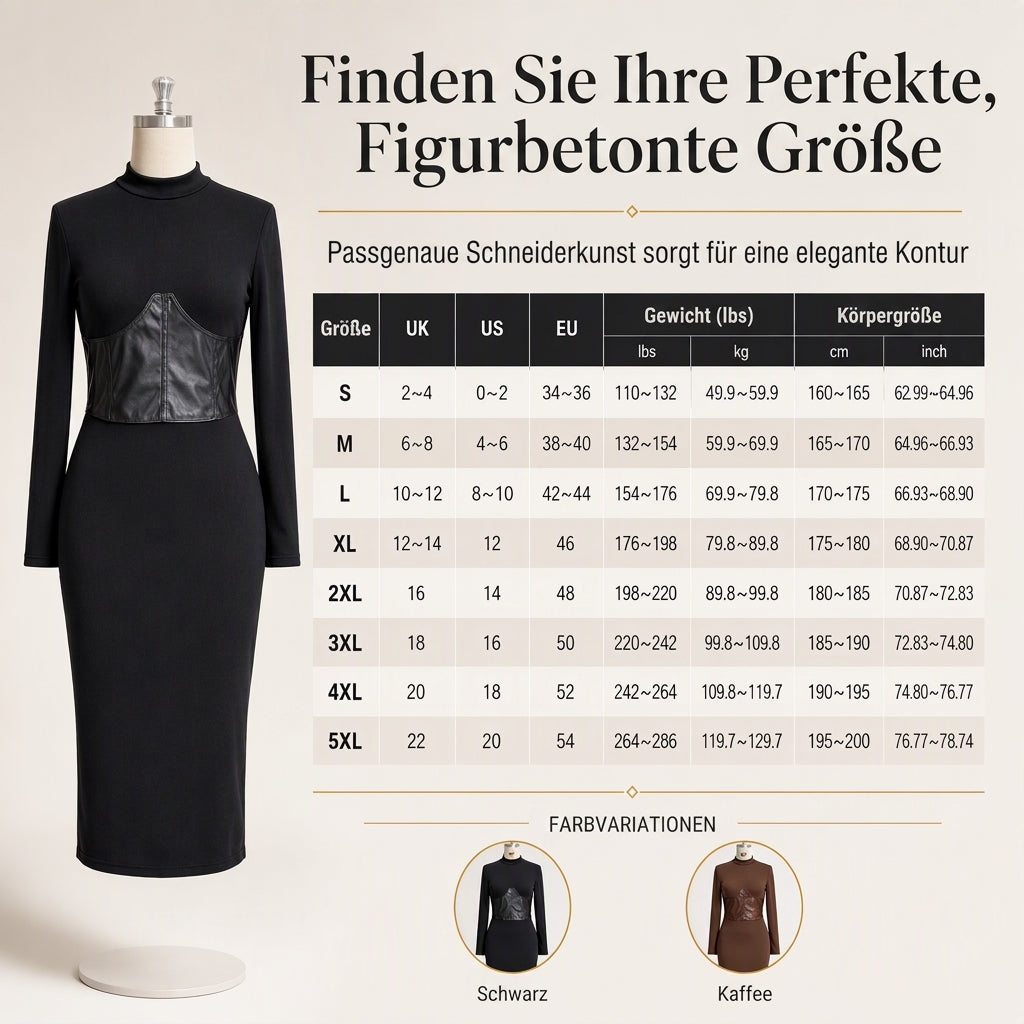 🌟Bestseller reduziert! Nur diese Woche!🌟 Damen Rundhals Langarm Patchwork Figurbetontes Bodycon Strickkleid