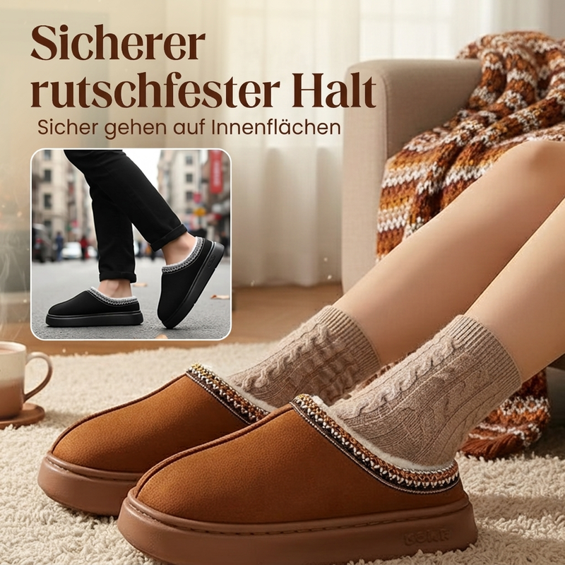 🔥Nicht verpassen!🔥 Hausschuhe für Damen mit Plüschfutter und dicker Sohle
