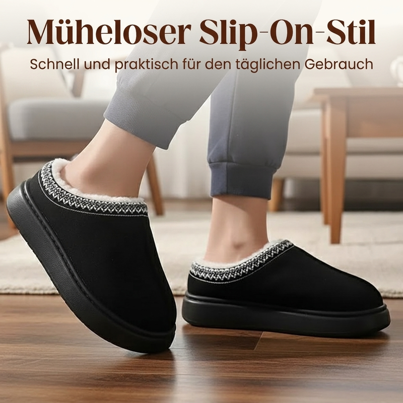 🔥Nicht verpassen!🔥 Hausschuhe für Damen mit Plüschfutter und dicker Sohle