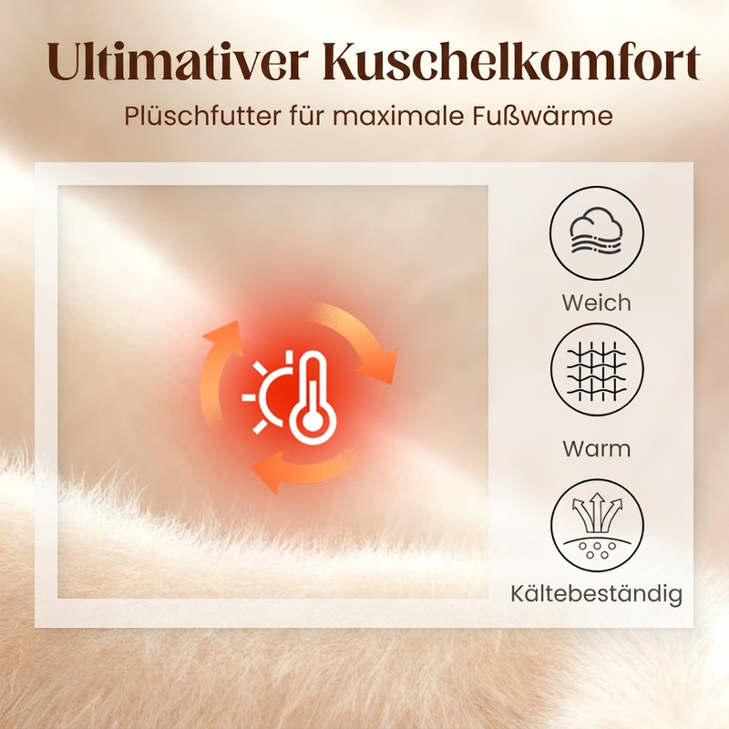 🔥Nicht verpassen!🔥 Hausschuhe für Damen mit Plüschfutter und dicker Sohle