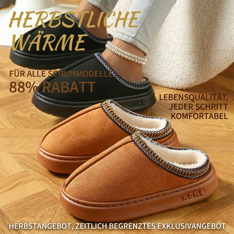 🔥Nicht verpassen!🔥 Hausschuhe für Damen mit Plüschfutter und dicker Sohle