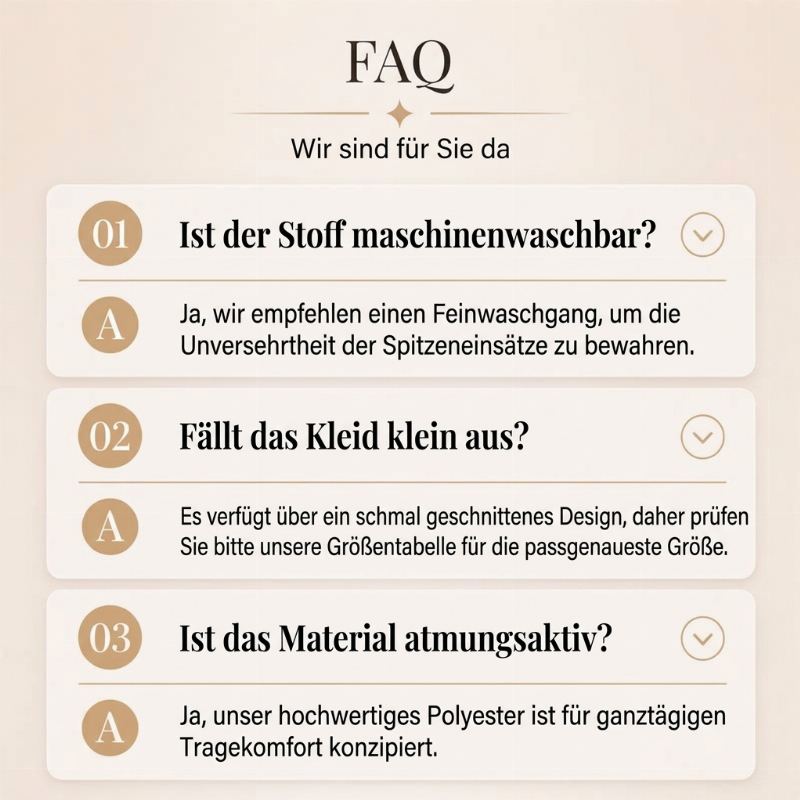 ⏰ Countdown läuft – 50% nur noch 3 Tage! Tailliertes Langarm-Kleid für Damen mit Spitzeneinsatz am Revers