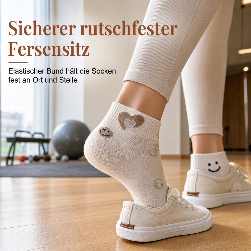 ⏰ Countdown läuft – 50% nur noch 3 Tage! Damen niedliche, gemusterte Knöchelsocken, dünne, atmungsaktive, rutschfeste Kurzsocken