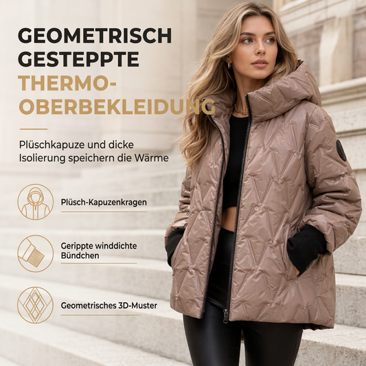 ✨ Neu eingetroffen – jetzt versandkostenfrei!✈Damen lockerer sitzender Kapuzenmantel aus Baumwoll-Patchwork mit langen Ärmeln für Herbst und Winter
