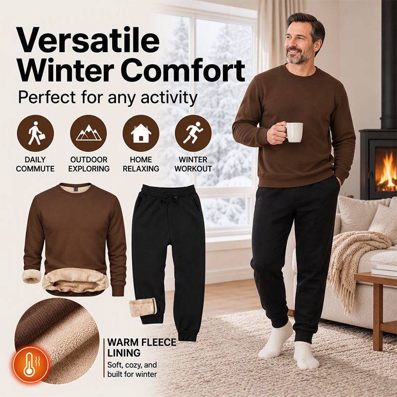 Warme Winter-Sweatshirt- und Sweathosen-Set für Herren