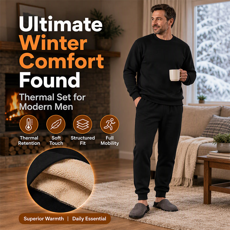 Warme Winter-Sweatshirt- und Sweathosen-Set für Herren