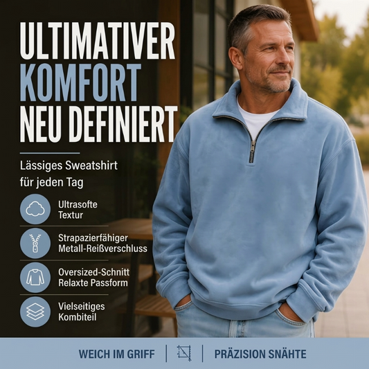 🔥Nur heute 50 %!🔥 Lässiges Viertelreißverschluss-Sweatshirt für Herren