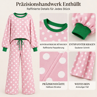 ⏰ Countdown läuft – 50% nur noch 3 Tage! Damen Punktepullover & Weites Bein Hosen Set