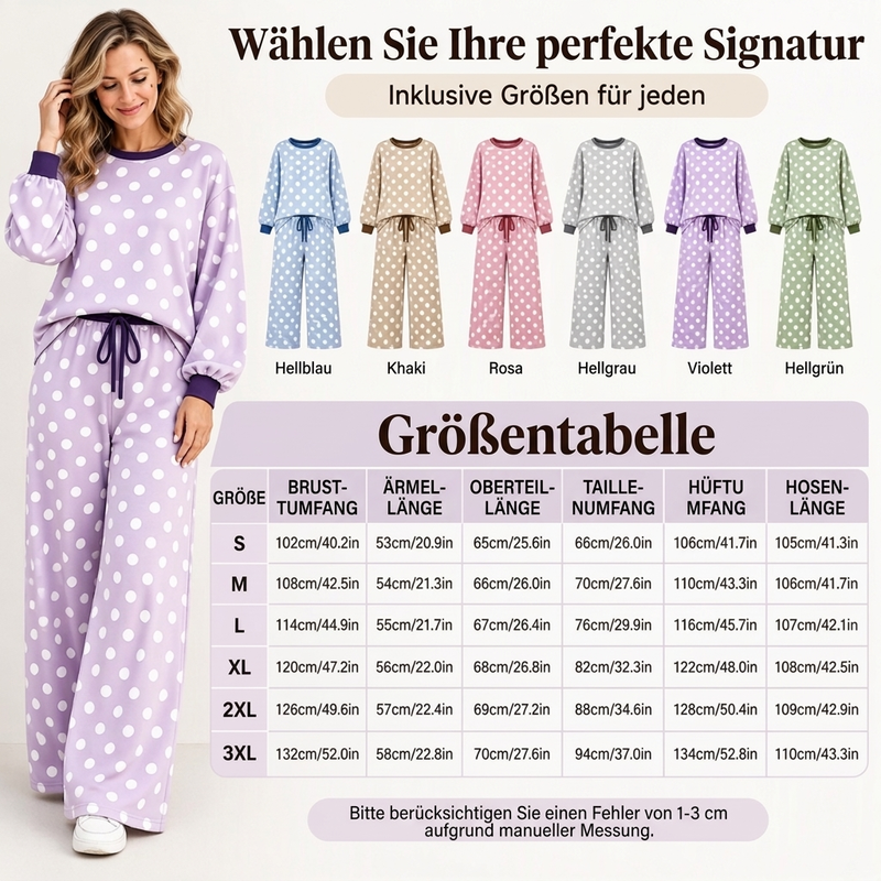 ⏰ Countdown läuft – 50% nur noch 3 Tage! Damen Punktepullover & Weites Bein Hosen Set