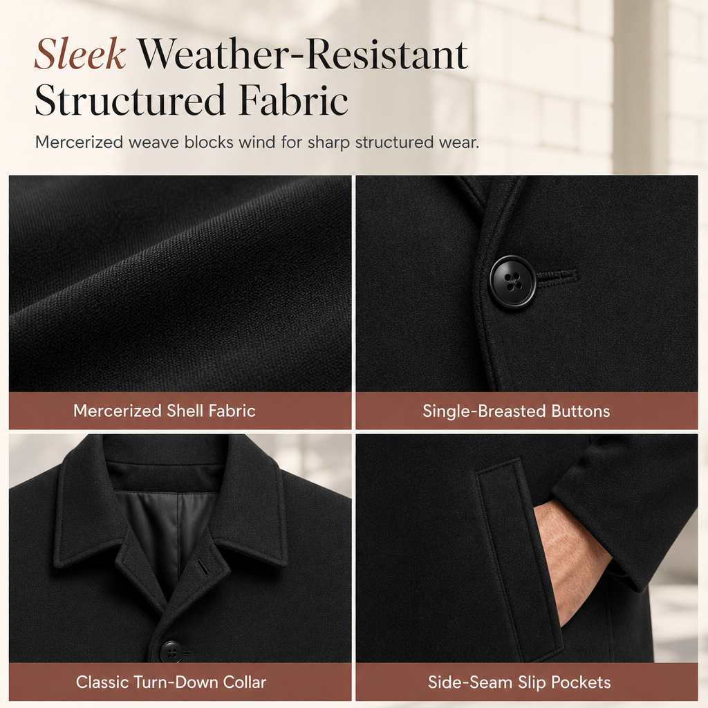 📢🎉🛍️✨Klassischer einreihiger Trenchcoat für Herren, Business-Casual Premium Windbreaker