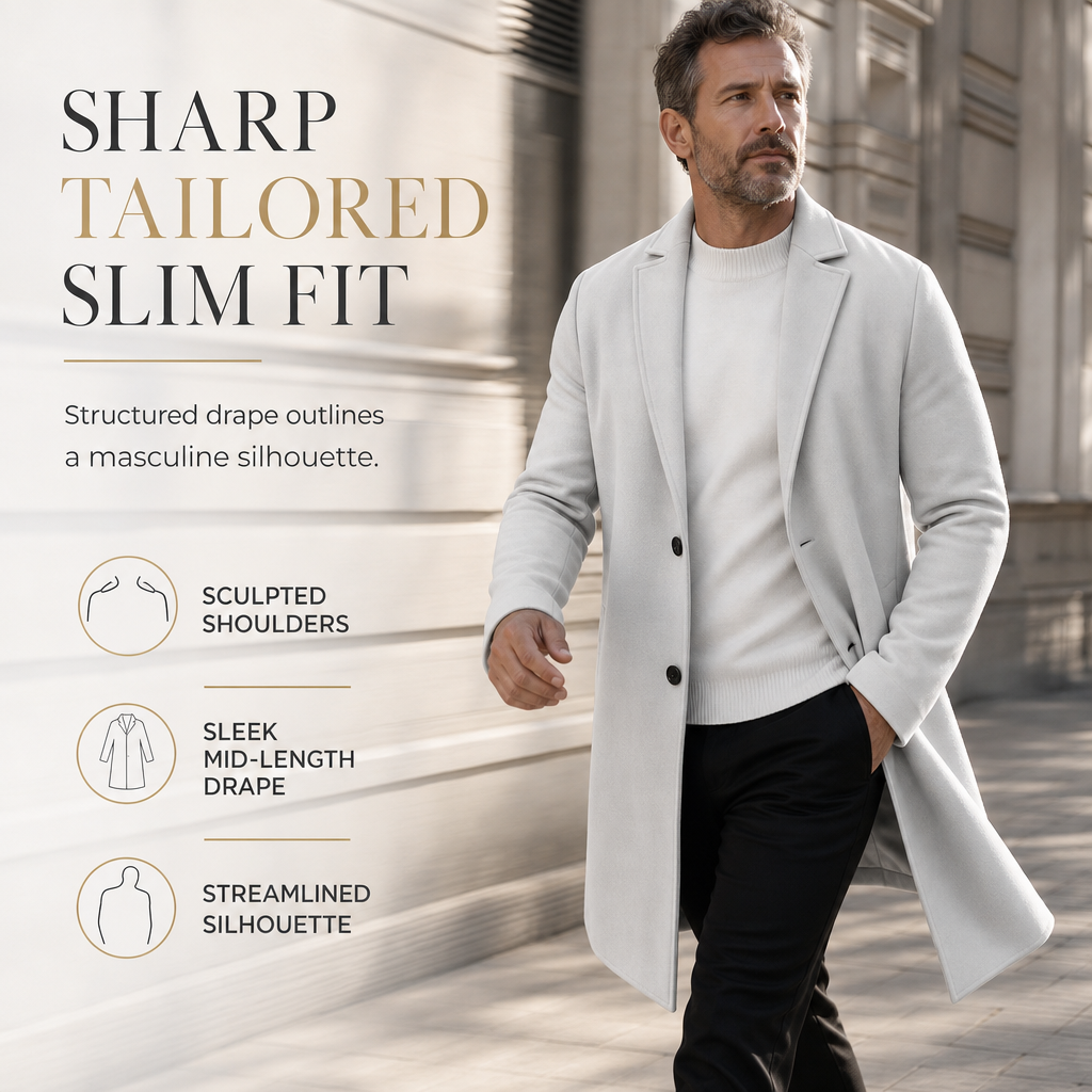 📢🎉🛍️✨Klassischer einreihiger Trenchcoat für Herren, Business-Casual Premium Windbreaker