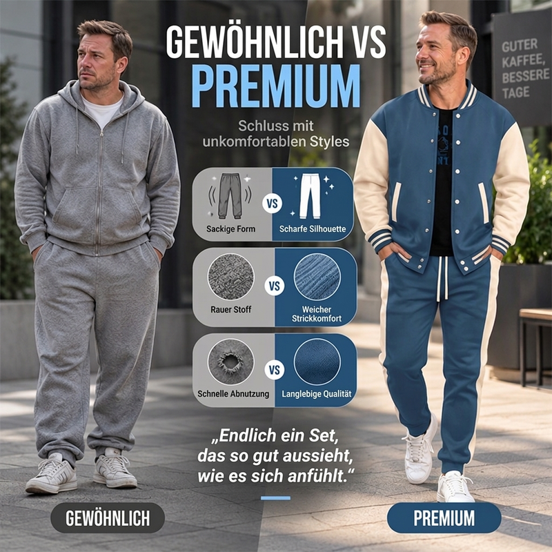 📢Nur heute 50 %! 📢 Herren-Baseballjacke und Hose im Color-Block-Design (Set)