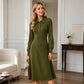 📢Tausende Kunden kaufen es!📢 Damen Strickkleid mit Reverskragen und Rippstrick