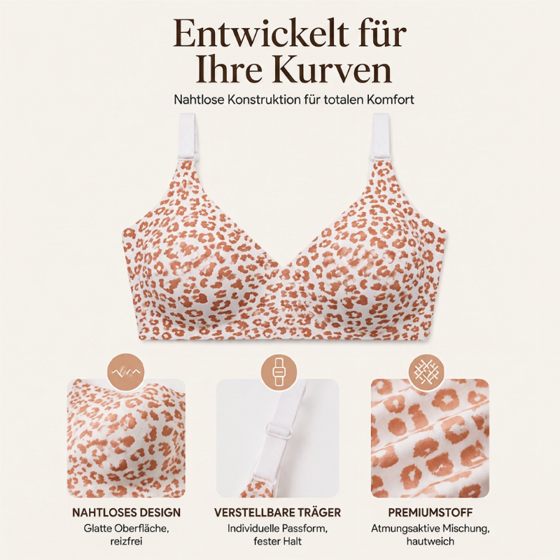 ✨Neu Eingetroffen! Bügelloser BH mit Leopardenmuster und verstellbaren Trägern