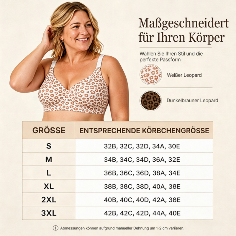✨Neu Eingetroffen! Bügelloser BH mit Leopardenmuster und verstellbaren Trägern