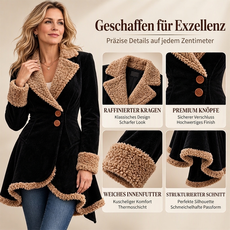 🎉Top Angebot! Jetzt kaufen!🎉 Damenjacke aus Kunstwildleder mit Shearling-Fütterung