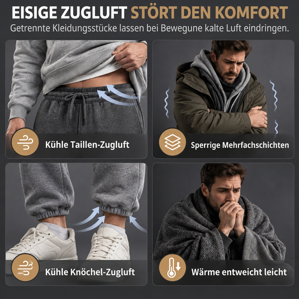 ⏰Jetzt oder nie!⏰Herren Winter Trainingsanzug-Set mit durchgehendem Reißverschluss-Kapuzensweatshirt und Jogginghose