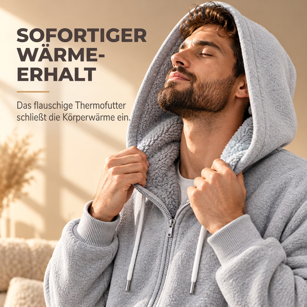 ⏰Jetzt oder nie!⏰Herren Winter Trainingsanzug-Set mit durchgehendem Reißverschluss-Kapuzensweatshirt und Jogginghose
