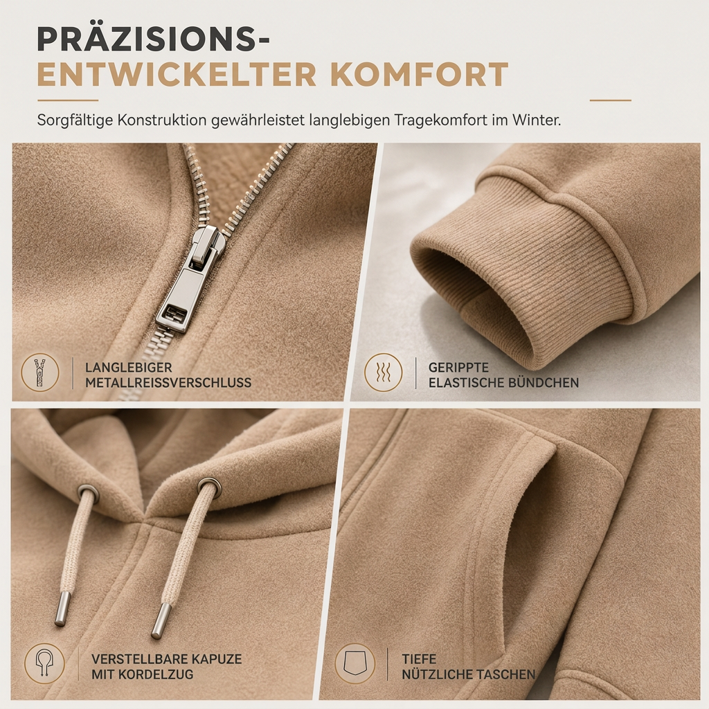 ⏰Jetzt oder nie!⏰Herren Winter Trainingsanzug-Set mit durchgehendem Reißverschluss-Kapuzensweatshirt und Jogginghose