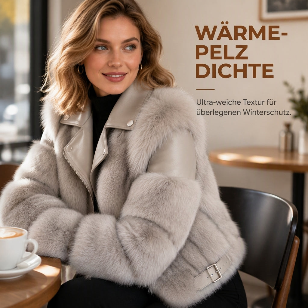 ✨Neu Eingetroffen! Damen Kunstfell Kurzmantel Wintermantel