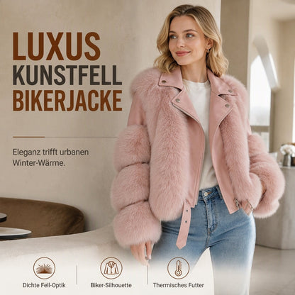✨Neu Eingetroffen! Damen Kunstfell Kurzmantel Wintermantel