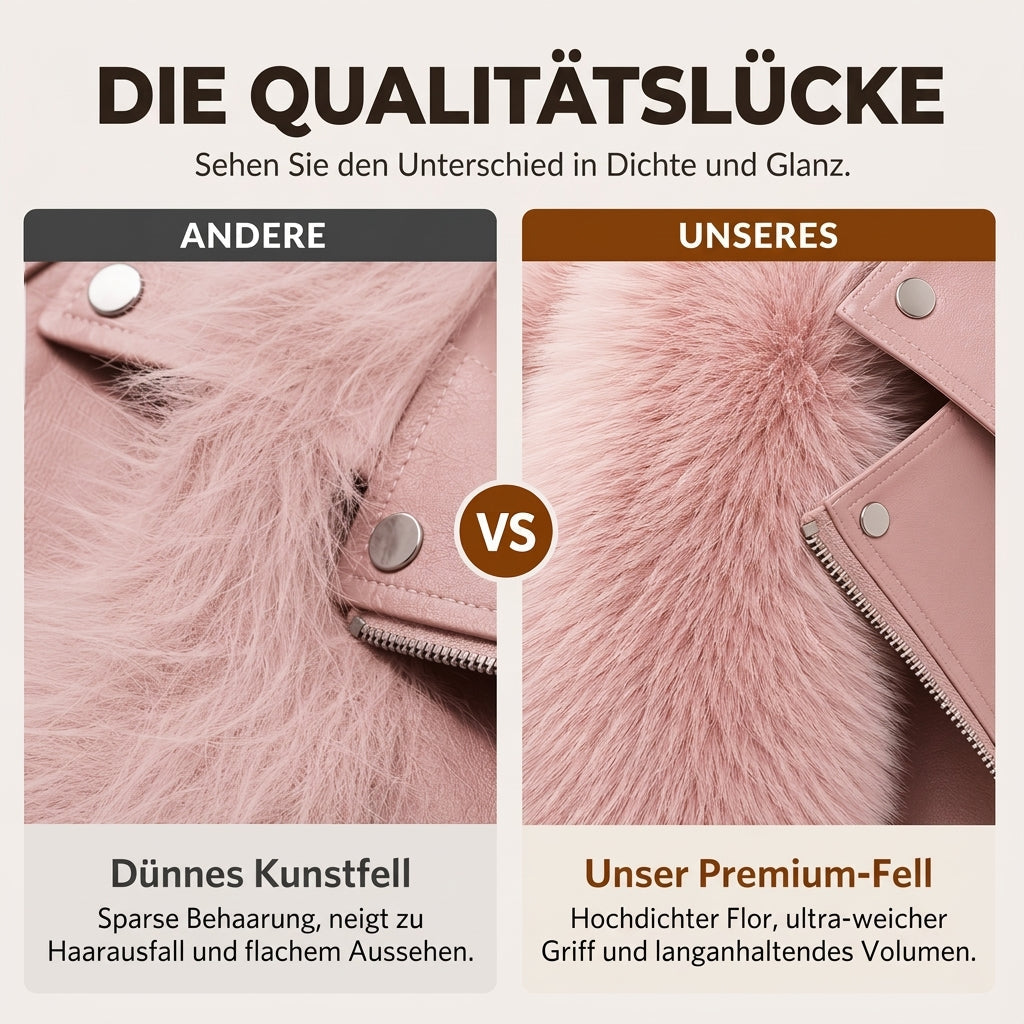 ✨Neu Eingetroffen! Damen Kunstfell Kurzmantel Wintermantel