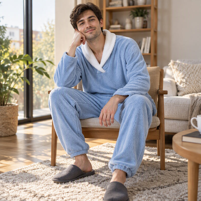 📢🎉50%Rabatt!!!🛍️✨Gemütliches, wärmendes Flauschiger Pyjama-Set für Herren