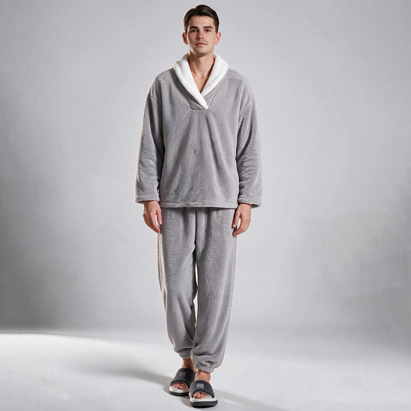 📢🎉50%Rabatt!!!🛍️✨Gemütliches, wärmendes Flauschiger Pyjama-Set für Herren