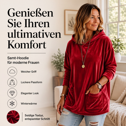 ⏰ Countdown läuft – 50% nur noch 3 Tage! Samt-Kapuzenpullover für Damen
