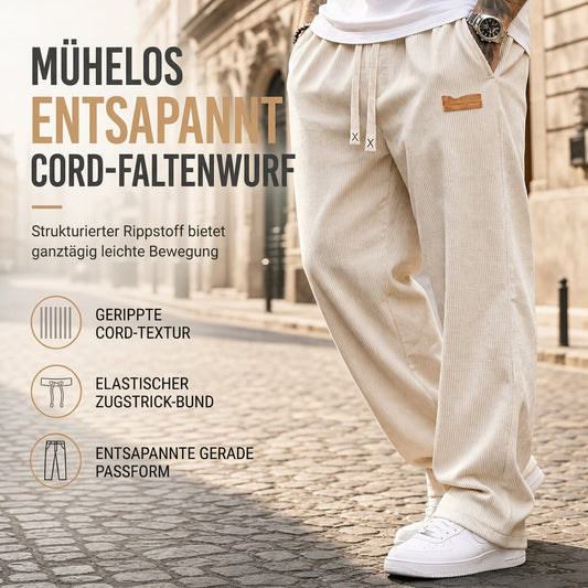 📢50%Rabatt!📢Herren leichte Cord Freizeithosen, locker sitzende gerade Beinhosen