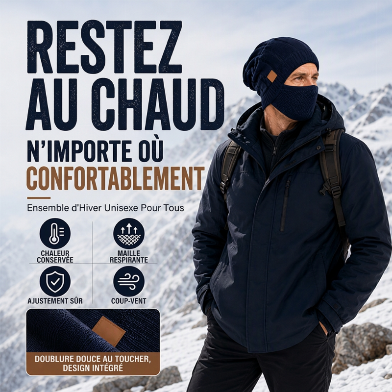 🔥Räumungsverkauf🔥Thermische Wintermütze mit integrierter Gesichtsmaske