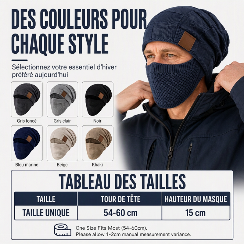 🔥Räumungsverkauf🔥Thermische Wintermütze mit integrierter Gesichtsmaske