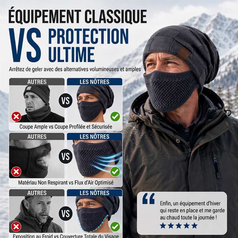 🔥Räumungsverkauf🔥Thermische Wintermütze mit integrierter Gesichtsmaske