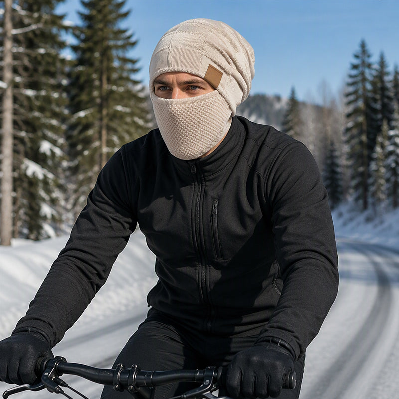 🔥Räumungsverkauf🔥Thermische Wintermütze mit integrierter Gesichtsmaske