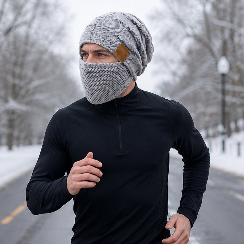 🔥Räumungsverkauf🔥Thermische Wintermütze mit integrierter Gesichtsmaske