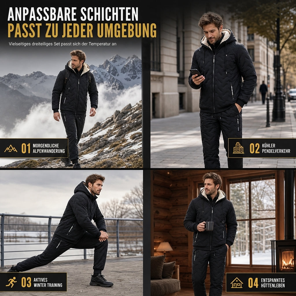 ✨ Neu eingetroffen – jetzt versandkostenfrei!✈Winter-Set für Herren: Gepolsterte Kapuzenjacke und Hose