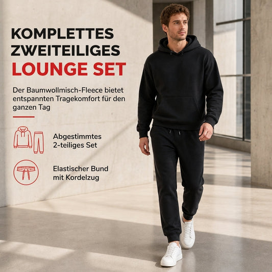 🌊Winter-Sale: 50% Rabatt!🌊  Herren-Loose-Fit-Sweatshirt mit Buchstabendruck und langer Hose, Trainingsanzug-Set