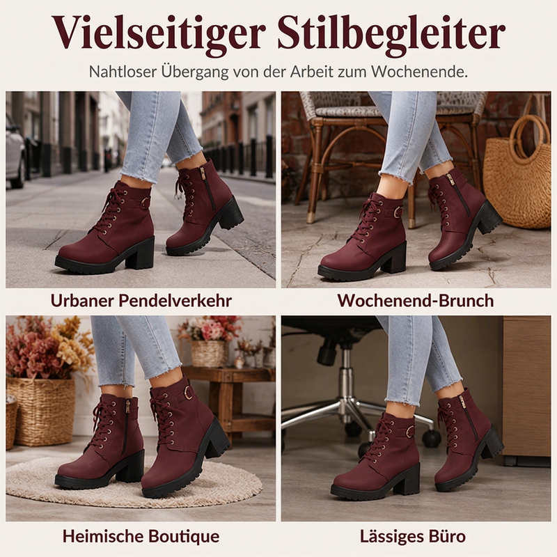 📢Nur heute 50 %! 📢Damen-Stiefeletten mit Blockabsatz und Plateausohle