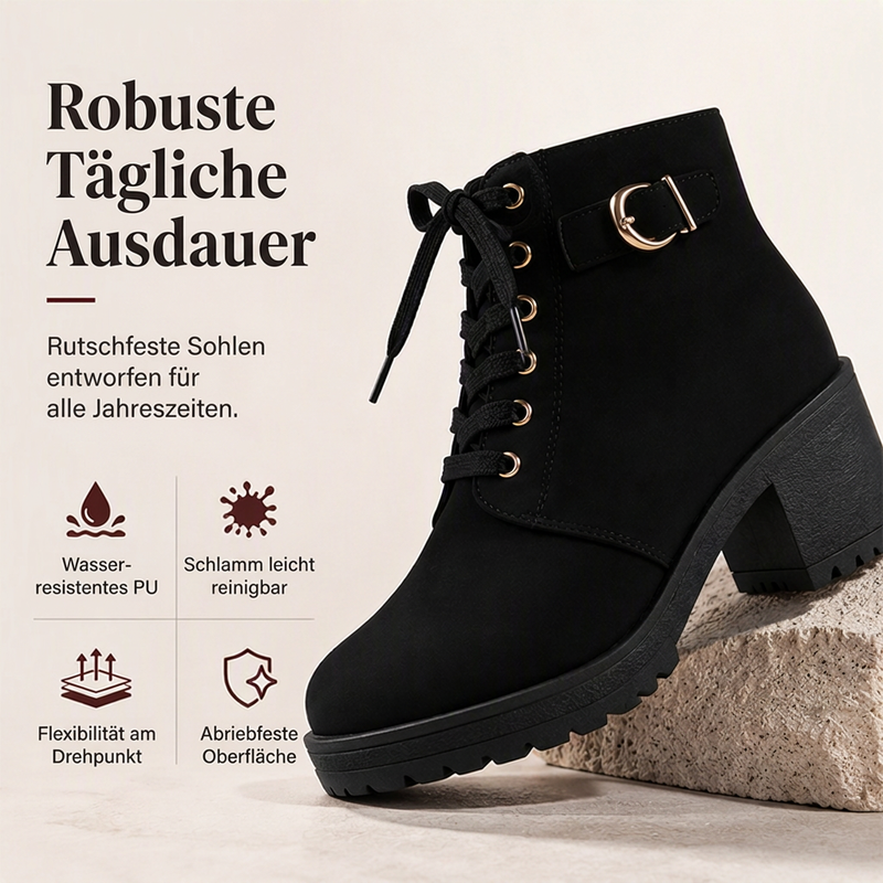 📢Nur heute 50 %! 📢Damen-Stiefeletten mit Blockabsatz und Plateausohle