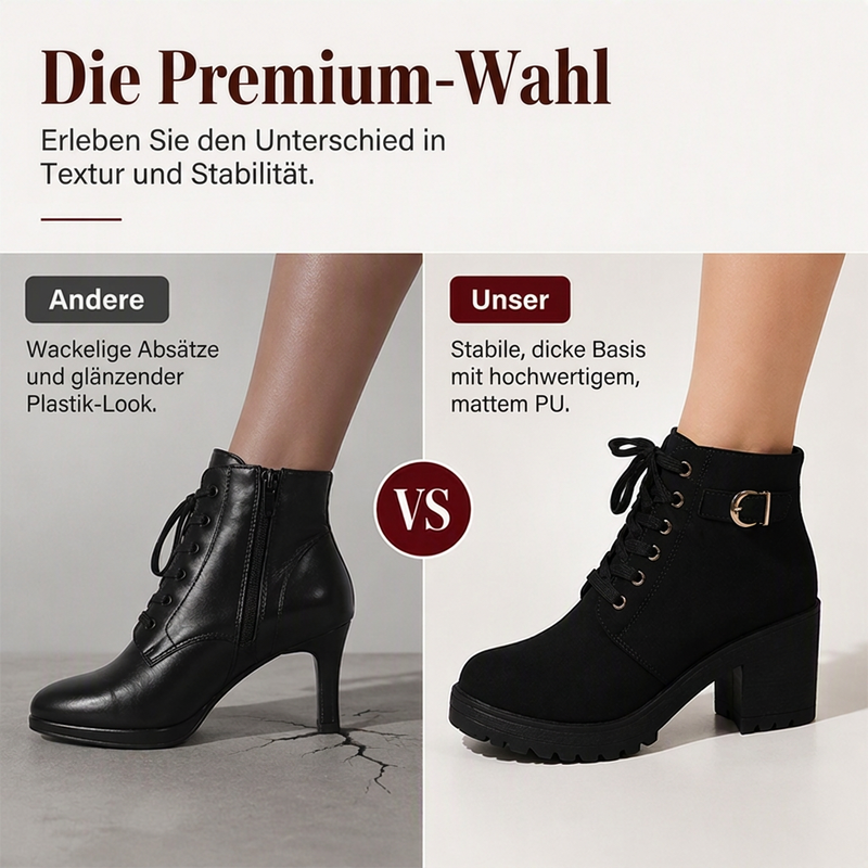 📢Nur heute 50 %! 📢Damen-Stiefeletten mit Blockabsatz und Plateausohle