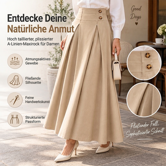 ✨Neu Eingetroffen! Damen High-Waist Plissierter A-Linien Maxirock