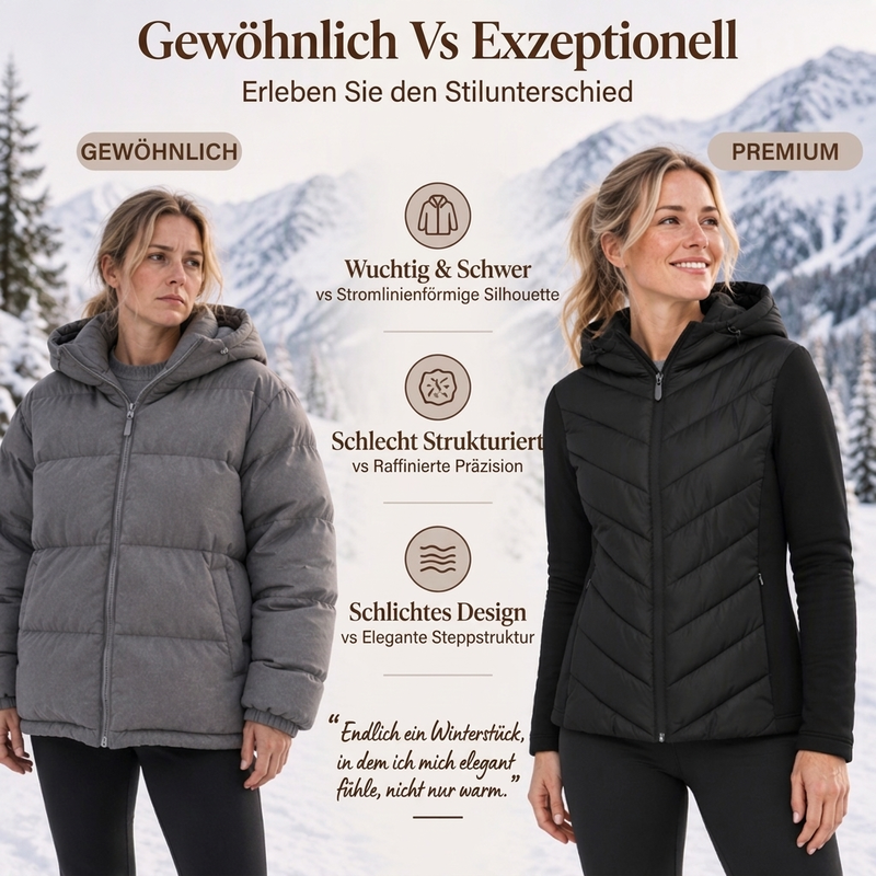 🎁Neu eingetroffen: 50% Rabatt! Damen Kapuze Patchwork gesteppte Wattierte Jacke