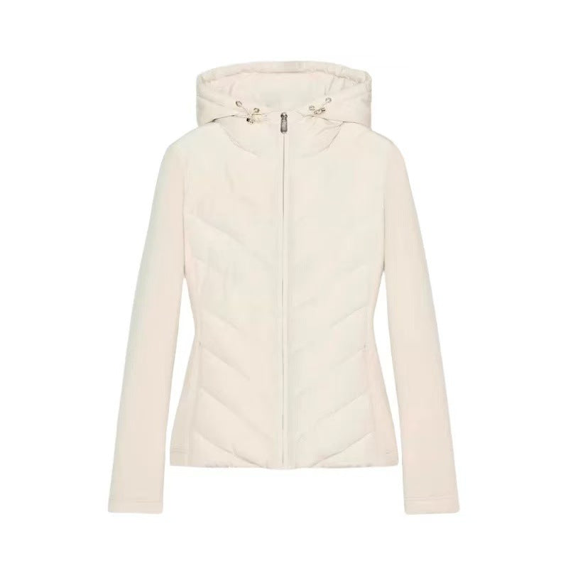 🎁Neu eingetroffen: 50% Rabatt! Damen Kapuze Patchwork gesteppte Wattierte Jacke