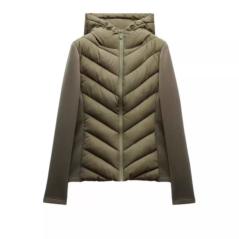 🎁Neu eingetroffen: 50% Rabatt! Damen Kapuze Patchwork gesteppte Wattierte Jacke