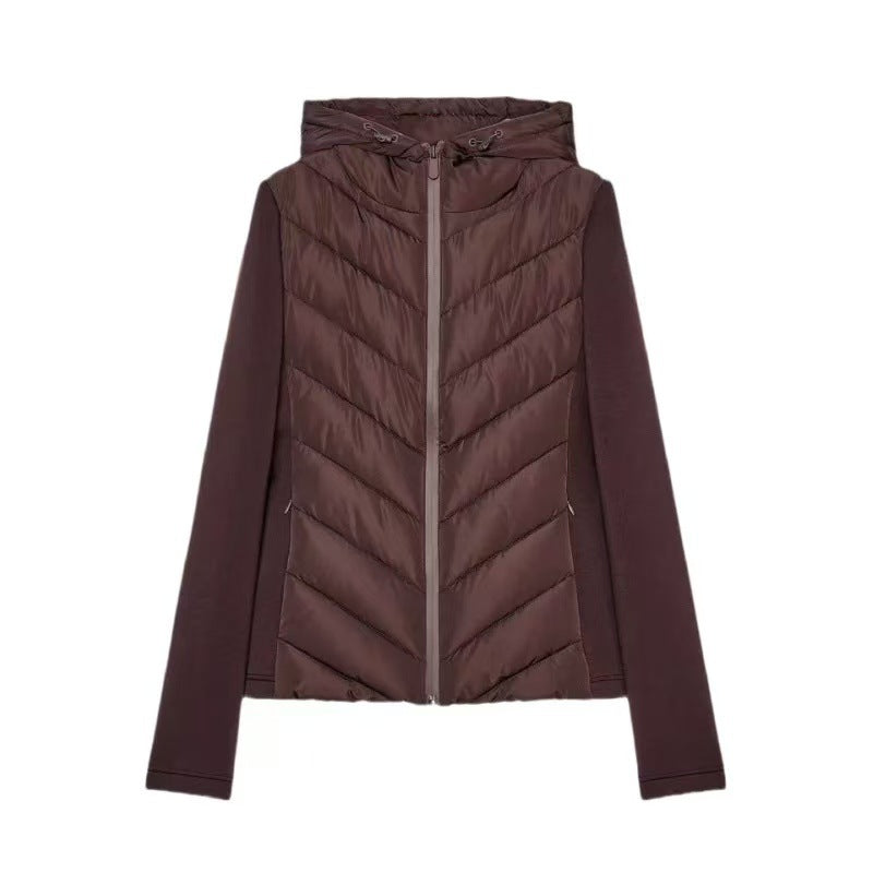 🎁Neu eingetroffen: 50% Rabatt! Damen Kapuze Patchwork gesteppte Wattierte Jacke