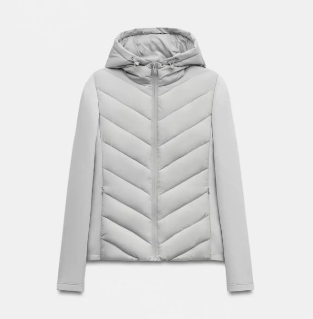 🎁Neu eingetroffen: 50% Rabatt! Damen Kapuze Patchwork gesteppte Wattierte Jacke