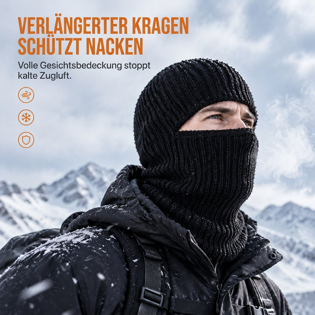 ⏰Countdown läuft! Aktion endet bald!⏰ Warme gestrickte Sturmhaube für Herren, winddichte Wintermütze und Kaltwetter-Gesichtsmaske mit Kapuze