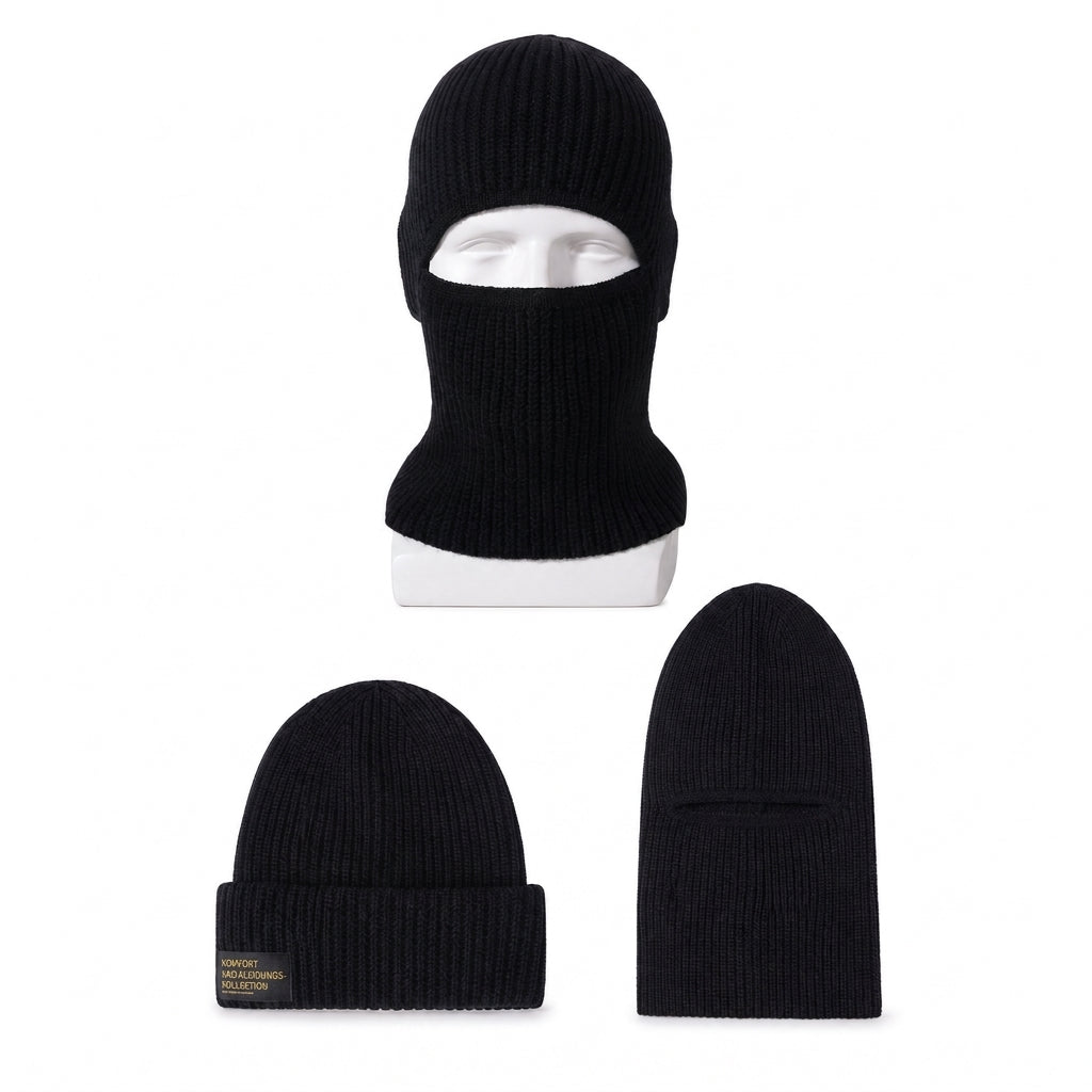 ⏰Countdown läuft! Aktion endet bald!⏰ Warme gestrickte Sturmhaube für Herren, winddichte Wintermütze und Kaltwetter-Gesichtsmaske mit Kapuze